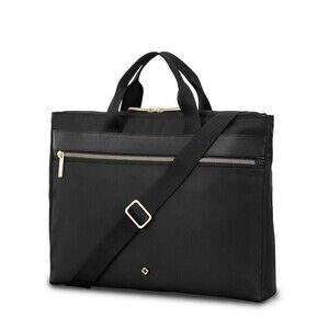Samsonite Black Briefcase Gold MOBILE SOLUTION 2 CONVERTIBLE SLIM BRIEF, bag